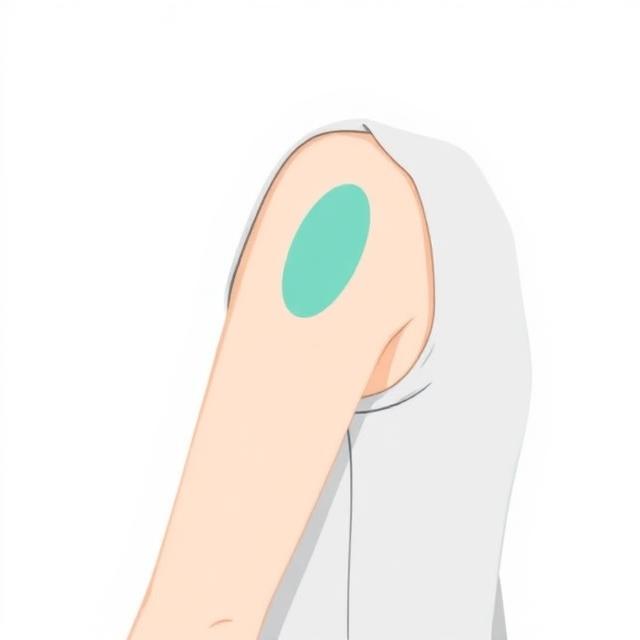 Illustration of the upper arm injection area