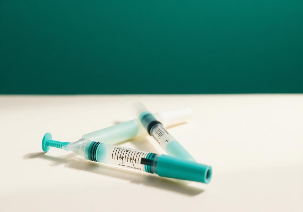 Two medication injection pens on a neutral surface