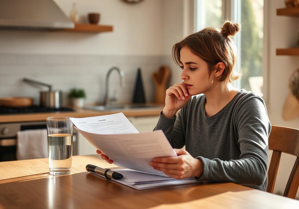 Person reviewing health notes at a kitchen table
